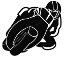 NÁLEPKA NA MOTOCYKLISTY CHASER ČIERNA