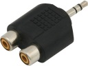 Malý adaptér JACK 3.5 stereo zástrčka/2x zásuvka RCA cinch adaptér (0819)
