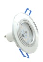OSVETLOVACIA SKLENENÁ LAMPA PEVNÁ STRIEBORNÁ + GU10 LED 5W