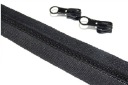 Páska na zips KOSTKA Zipper Express Black 5mm + 2 jazdce