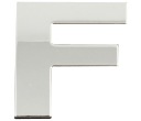 NÁLEPKA ZNAK CHROME 3D ČÍSLO PÍSMENO PÍSMENO F