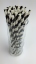 Papierové slamené trubičky Black Stripes 20 cm - 250 ks