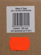 Dvojradové etikety 26x16 vlna ČERVENÁ