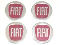 FIAT 60mm červené emblémy značky puklice ráfiky