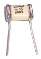 SĽUDOVÝ KONDENZÁTOR 1,3nF = 1300pF 500V Strieborná sľuda 4ks