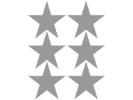 Samolepky na stenu SILVER STARS 10cm 12 ks