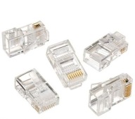 50 ks SVORKY ZÁSTRČKOVÉ KONEKTORY RJ45 8P8C internet pozlátené LAN cat 5e 5 UTP