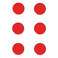 Okrúhle červené kancelárske magnety, 6 kusov