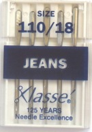 STROJOVÉ IHLY do JEANS veľkosť 110 - 5 ks - Klasse