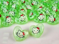 Detské gombíky 10 cm Hello Kitty 2 cm zelené