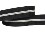 Zipsová páska Zips 5mm 1m ČIERNA/STRIEBOR