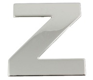 NÁLEPKA ZNAK CHROME 3D ČÍSLO PÍSMENO PÍSMENO Z
