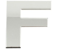 NÁLEPKA ZNAK CHROME 3D ČÍSLO PÍSMENO PÍSMENO F