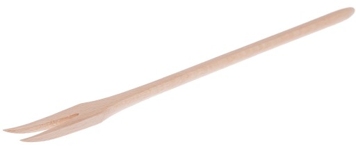 Drevená grilovacia vidlička, dvojzubý teflón, 27 cm