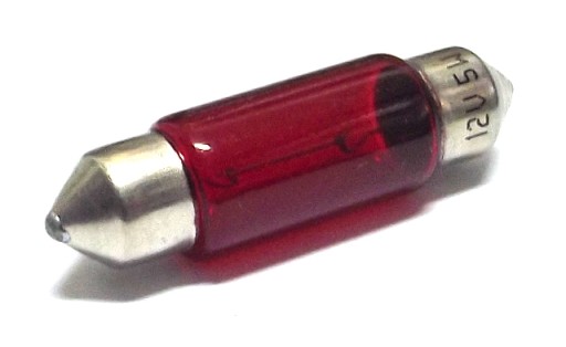 Červená trubicová žiarovka 12 V 5 W 11x38 mm Bosma