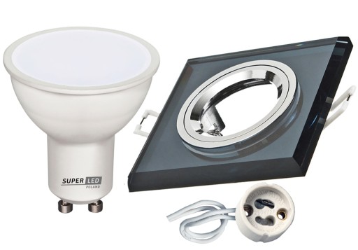 Sada GU10 5W + svietidlo LED sklo + objímka GU10