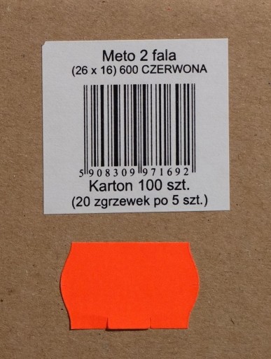 Dvojradové etikety 26x16 vlna ČERVENÁ
