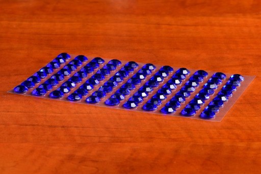 XXL ZAFÍROVÉ SAMOLEPIACE KRYŠTÁLY 10mm 88ks 155