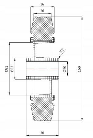 fi 160mm KOLIESKY PLASTOVÉ A GUMOVÉ -49T/50