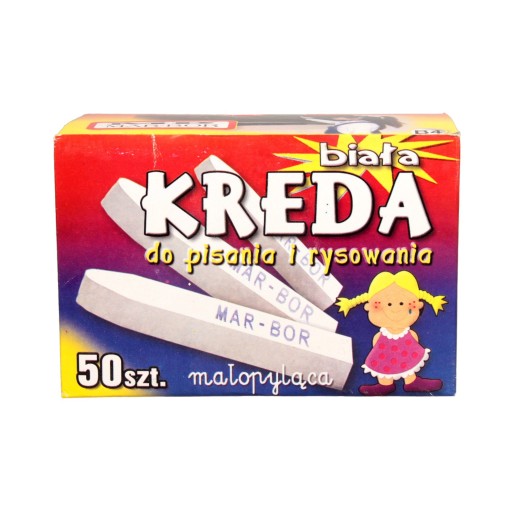 Marborová biela štvorcová školská krieda (50) B4