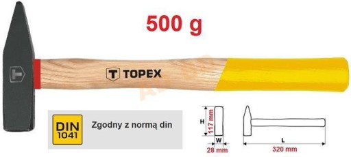 KLADIVO ZÁMOKOVÉ 500g, JASENOVÁ RÚČKA DIN1041
