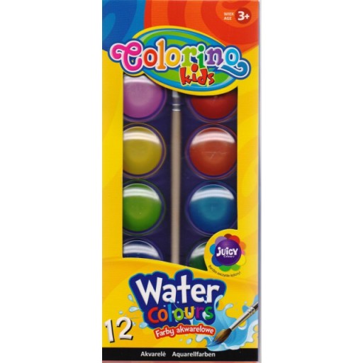 COLORINO AKVARELOVÉ FARBY 12 FARIEB VEĽKÝ PODLOŽ