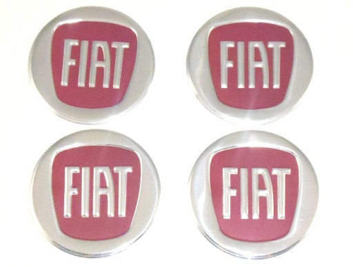 FIAT 60mm červené emblémy značky puklice ráfiky