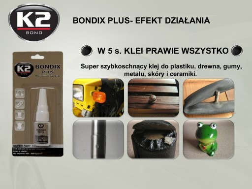 K2 BONDIX PLUS 10g rýchloschnúce sekundové lepidlo