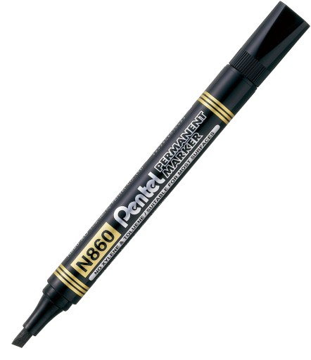 Pentel N860 čierny skosený permanentný popisovač
