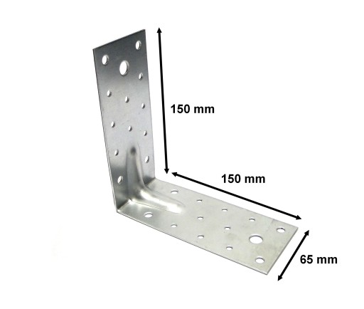 UHLOVÝ KONEKTOR S RAŽENÍM 150x150x65x2,0
