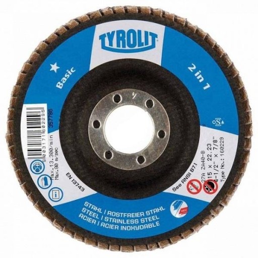 BRÚSNE KOTOUČOVÉ KLAPKY 125 GR P120 28A TYROLIT