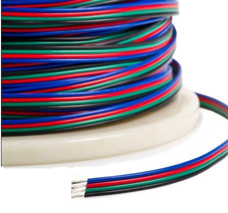 5x RGB KÁBEL 4 žilový STRAND AWG 22 páskový kábel 1m