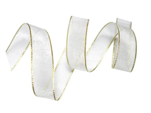 Šifónová stuha 40 METROV 13 mm BIELA organza