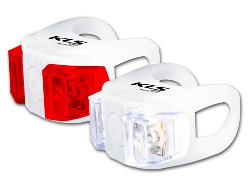KELLYS TWINS LED SILIKÓNOVÉ BIELE LAMPY SET