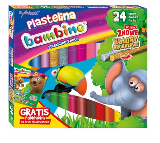 Bambino plastelína 24 farieb + podložka