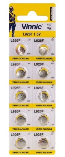 10x AG7 ALKALICKÁ BATÉRIA VINNIC L926F AG7