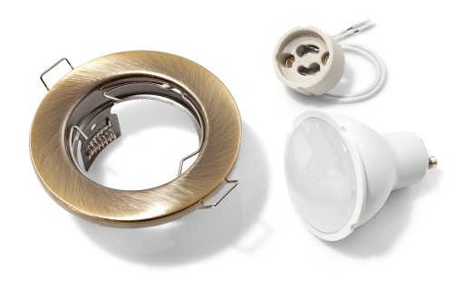SET PEVNEJ HALOGENOVEJ MOSADZY + LED ZIAROVKA 1,5W + GU10 4500K
