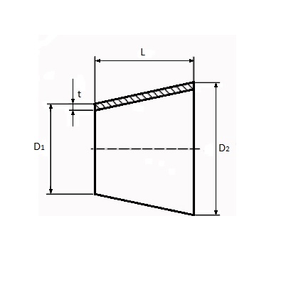Redukcia z nehrdzavejúcej ocele 26,9 mm x 21,3 mm AISI 304