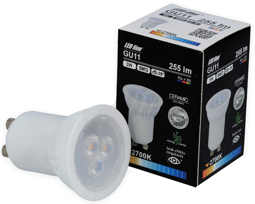 LED žiarovka MR11 GU10 3W 35mm Teplá KERAMICKÁ