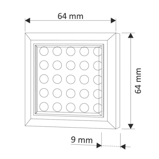 SQUARE XL podskrinkové LED svietidlo 2W Warm White