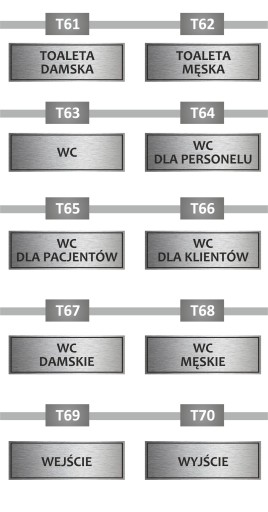 TABUĽKA PVC, SLOVÁ NA DVERE, 15x5cm, strieborná