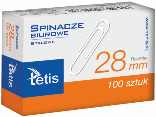Tetis GS140-B okrúhle kancelárske klipy 28mm 100 ks