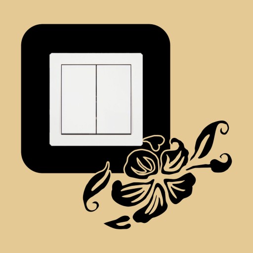 NÁLEPKA pod kontaktnú zásuvku SWITCH FLOWER do obývačky