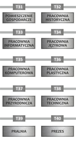 TABUĽKA PVC, SLOVÁ NA DVERE, 15x5cm, strieborná