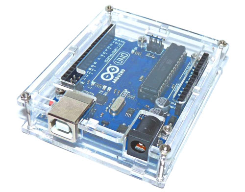 UNO R3 CH340 ATMEGA328P AKRYLÁTOVÉ POUZDRO ARDUINO