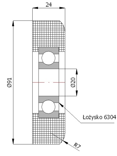POLYAMIDOVÝ VALEC 91mm pre portálový vozík R-91/20