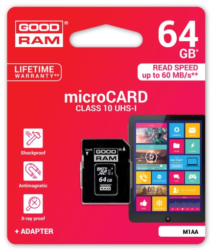 PAMÄŤOVÁ KARTA GOODRAM MICRO SDXC 64GB TRIEDA 10 UHS