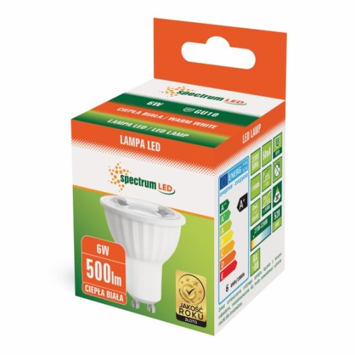 LED žiarovka GU10 230V 6W úzky uhol 45° teplá