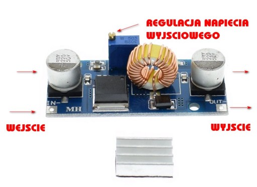 STEP-DOWN ADJUSTABLE prevodník 4-38V 5A 75W