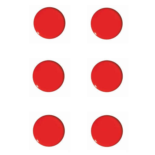 Okrúhle červené kancelárske magnety, 6 kusov
